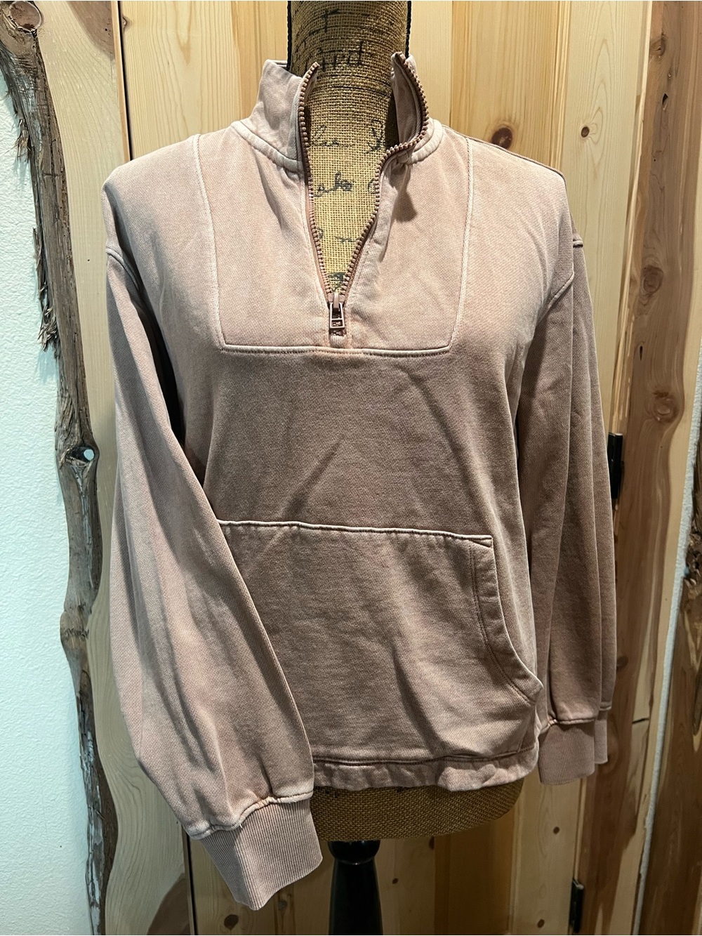 Old Navy Half-Zip Sweatshirt - Dusty Rose